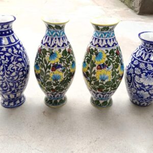 boho blue pottery pot/ vase