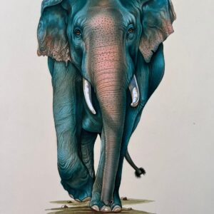 Animal Painting On Old Rice Grain Paper